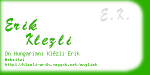erik klezli business card