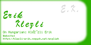 erik klezli business card